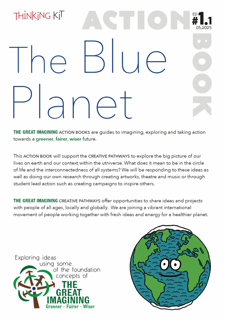 Cover image for the Blue Planet Action Book with an illustration of a planet and some introductory text